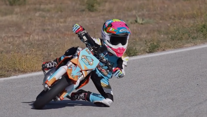 Zayn Sofuoglu on a supermoto bike. Credit: Instagram/Zayn Sofuoglu.